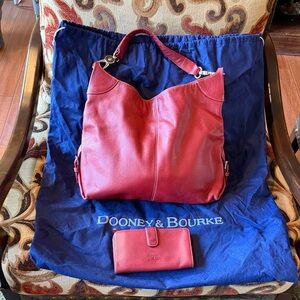 Dooney & Bourke Red Leather Hobo Bag